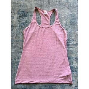 Gap Fit Pink Cream Stripe Breathe Racerback Athletic Tank Top Medium
